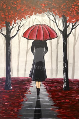 Image of Red Umbrella Lady 2